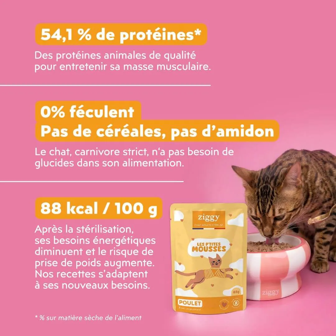 Ziggy Sterilized Mousse kattenvoer kip 12x85g graanvrij
