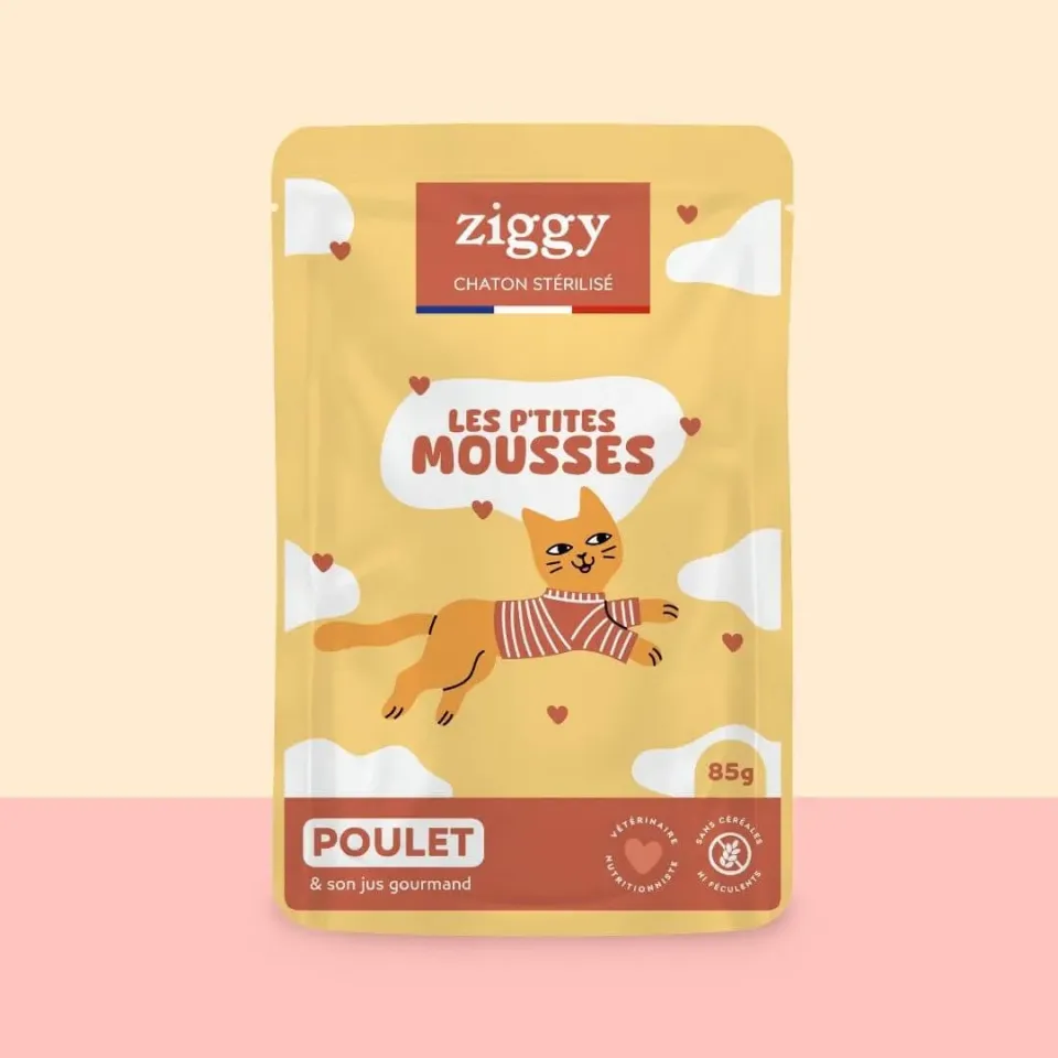Ziggy Mousse Sterilised Kitten natvoer kip 4x85g graanvrij