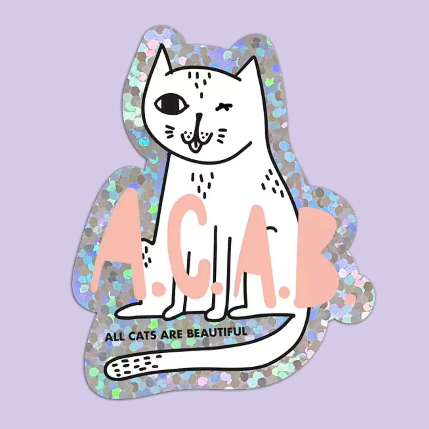STRAYZ sticker All Cats Are Beautiful glitter kat