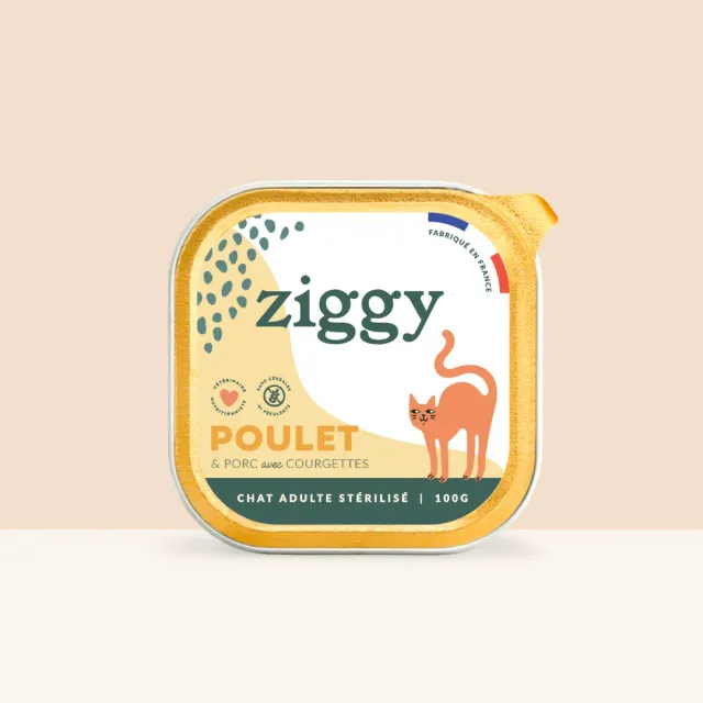 Ziggy graanvrij natvoer gesteriliseerde kat kip 4x100g