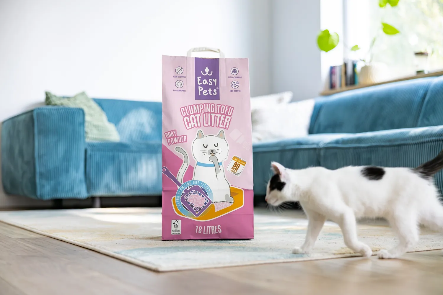 Easypets Tofu Kattenbakvulling Babypoeder 18L Doorspoelbaar