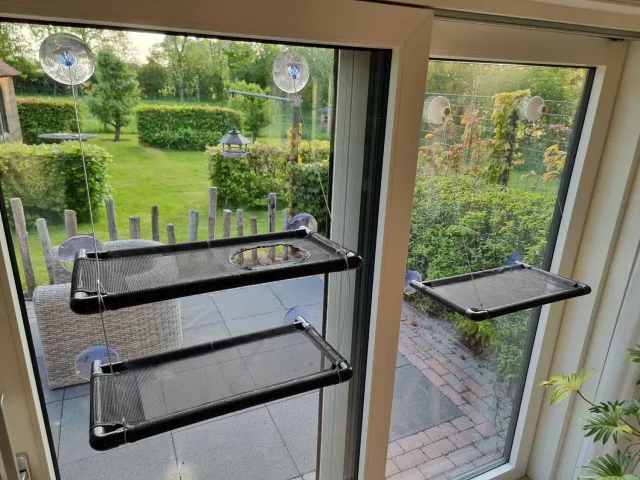 Poezenparadijs Kattenhangmat raam dubbel 25 kg zuignap