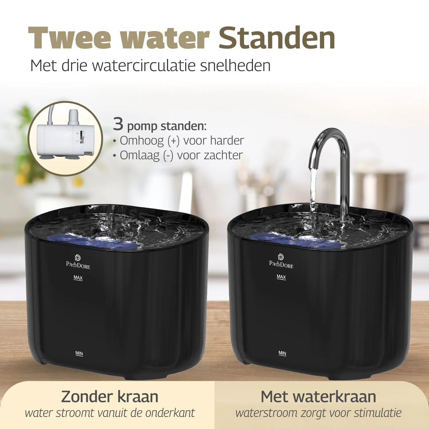 Pawdore Drinkfontein Premium drinkfontein 2,2 liter filter