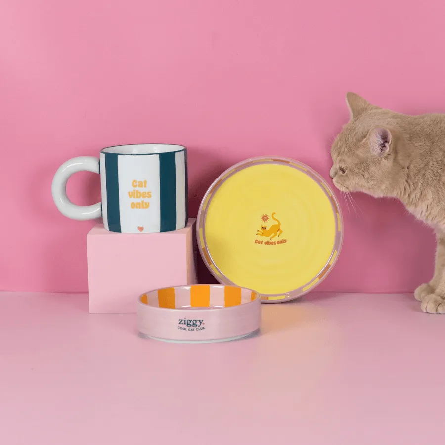 Ziggy Cat Vibes Only mok keramiek 350ml kleur