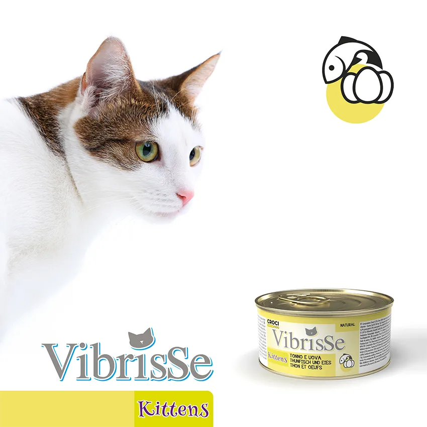 Vibrisse Natural Kittens kip tonijn 70g blikje