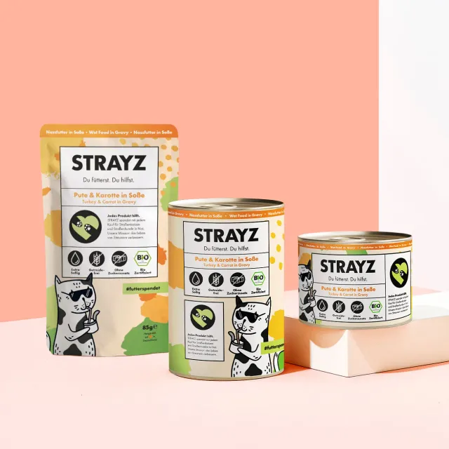 STRAYZ Kalkoen wortel natvoer kat saus 200g graanvrij