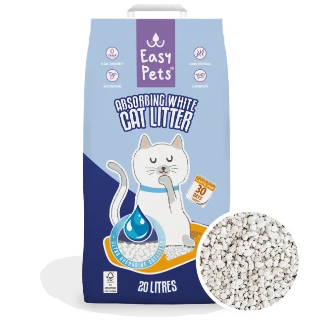 EASYPETS Absorberend Wit kattenbakvulling 20L calcium