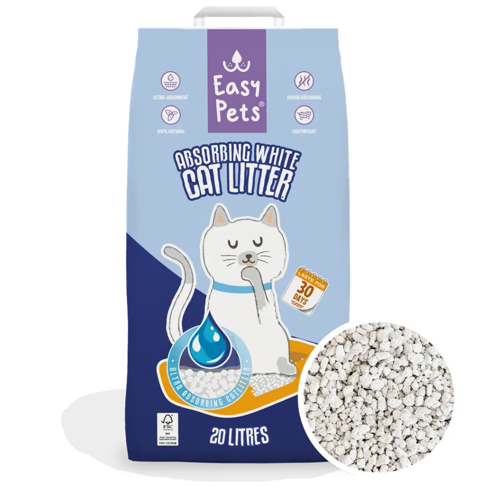 EASYPETS Absorberend Wit kattenbakvulling 20L calcium