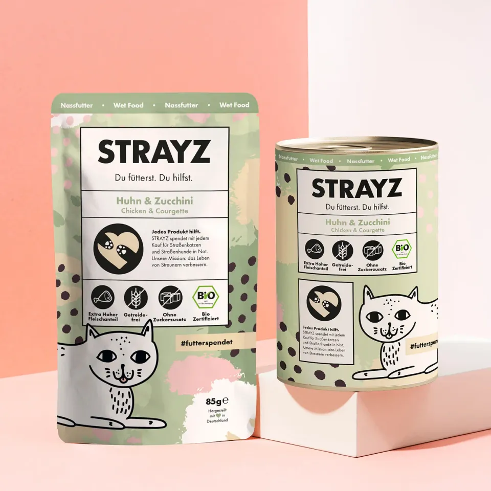 STRAYZ kip courgette nat kattenvoer 85g graanvrij