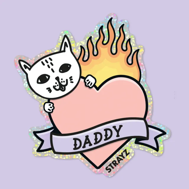STRAYZ Cat Daddy sticker glitter katten cadeau
