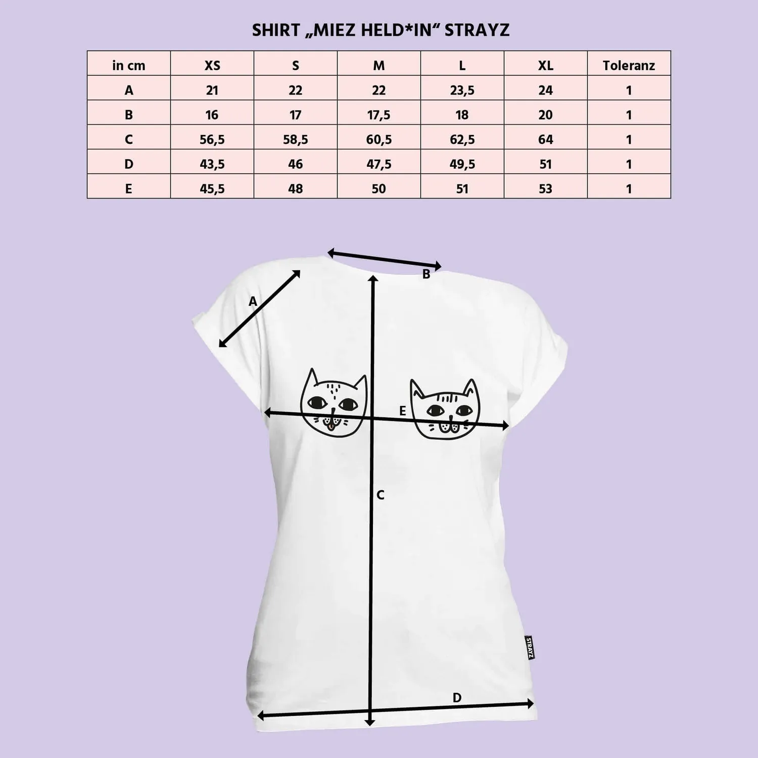 STRAYZ Miez-Heldin shirt bio-katoen dames