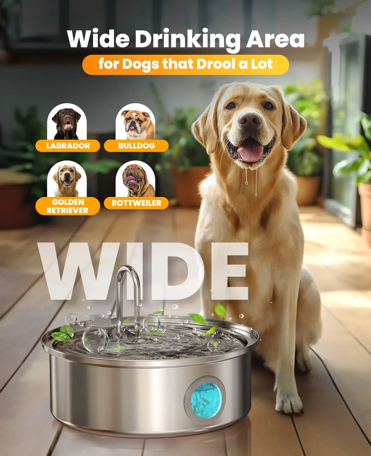 Oneisall drinkfontein hond kat 7L rvs venster