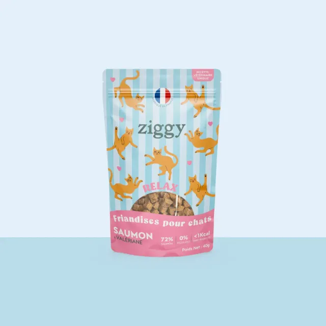 Ziggy Relax kattensnoepjes zalm valeriaan 40g graanvrij