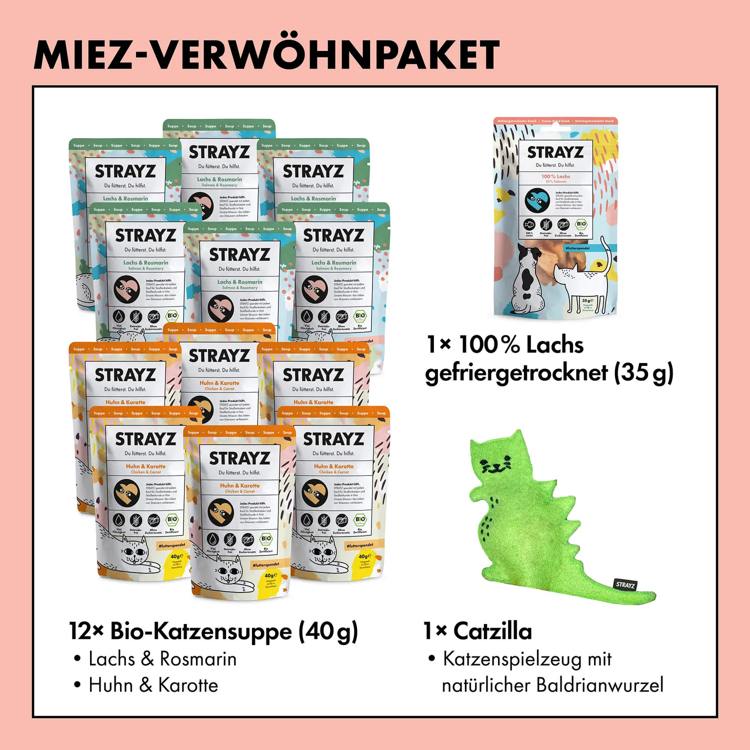 STRAYZ verwenpakket kat soep snack speelgoed