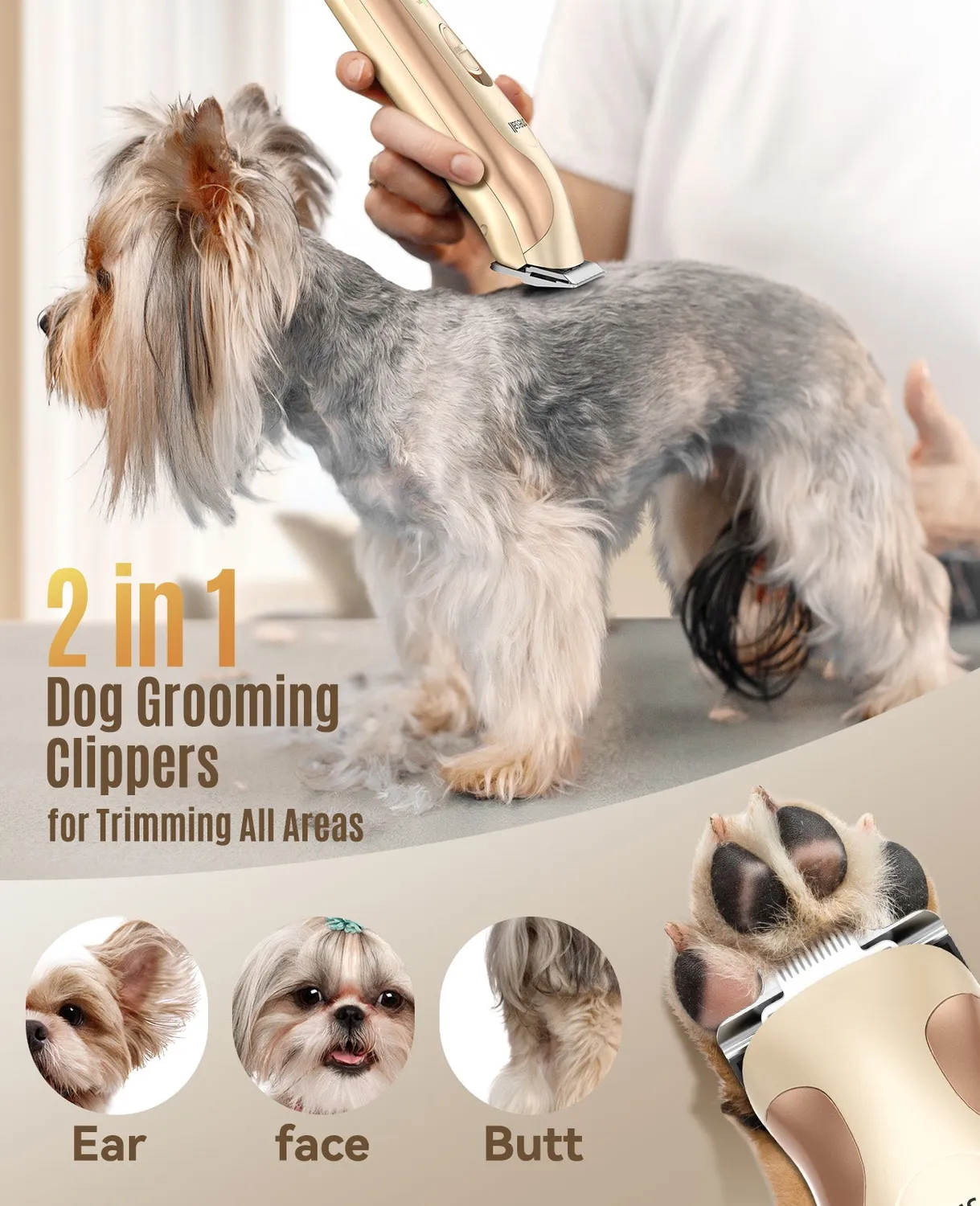 Oneisall DTJ002 Hondentondeuse Poottrimmer 2-in-1 Stil