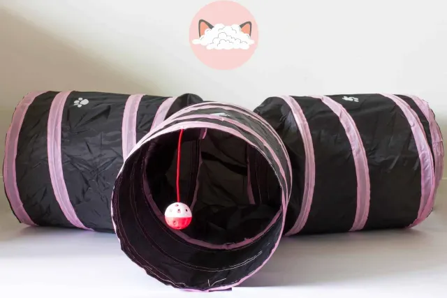 Poezenparadijs Kattentunnel Roze met Pootjes 80 cm opvouwbaar