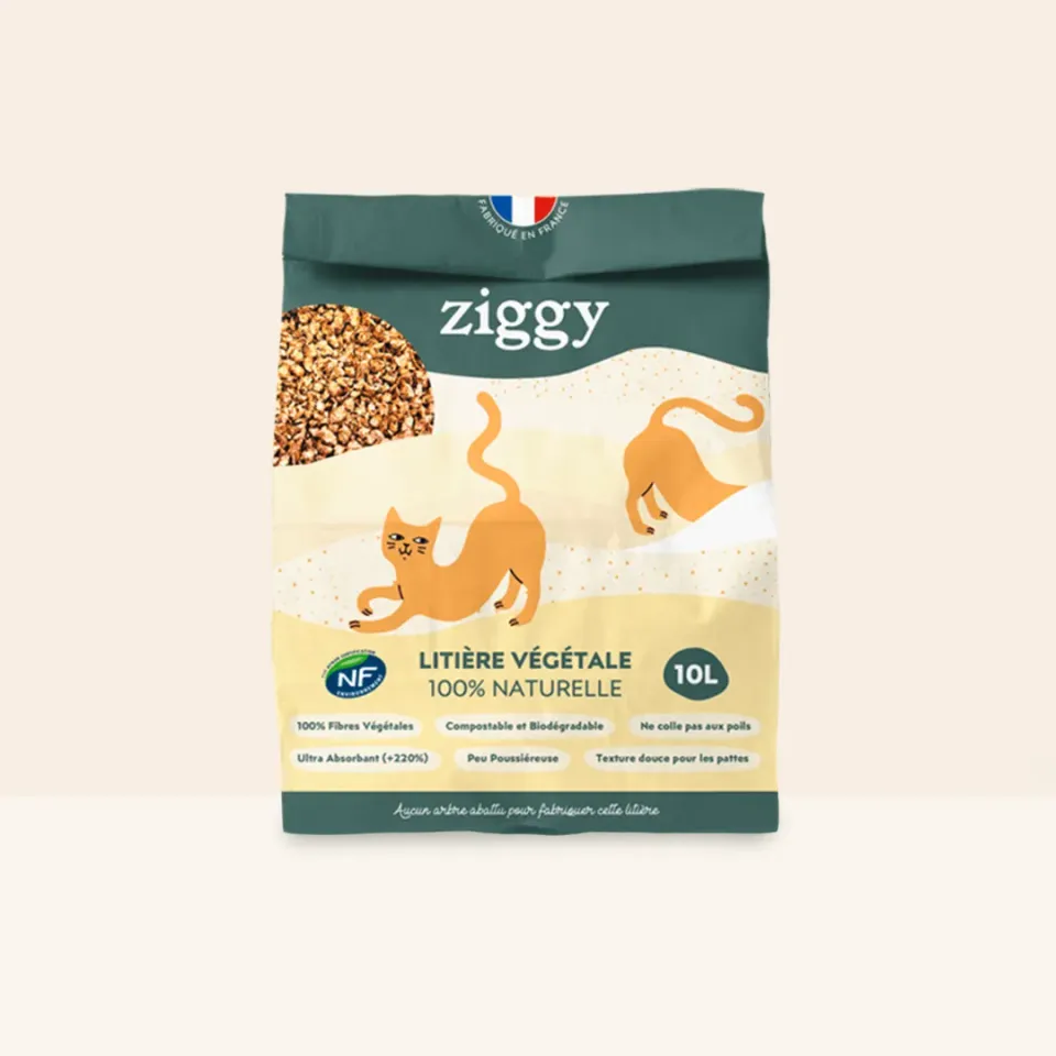 Ziggy plantaardige kattenbakvulling 10L niet-klontvormend