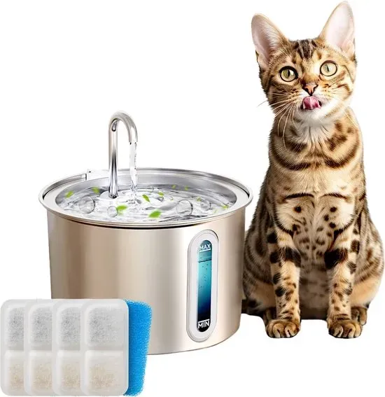 Oneisall PWF-001 drinkfontein kat 2 liter rvs met 3 filters