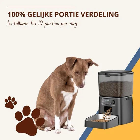 Oneisall PFD-001 voerautomaat 3,5L zwart portiecontrole