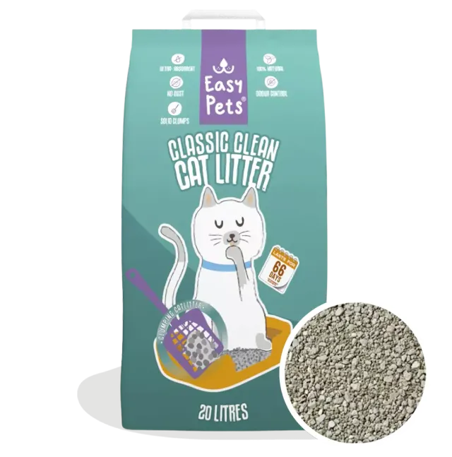 EASYPETS Classic 5in1 kattenbakvulling grof grijs 20 liter