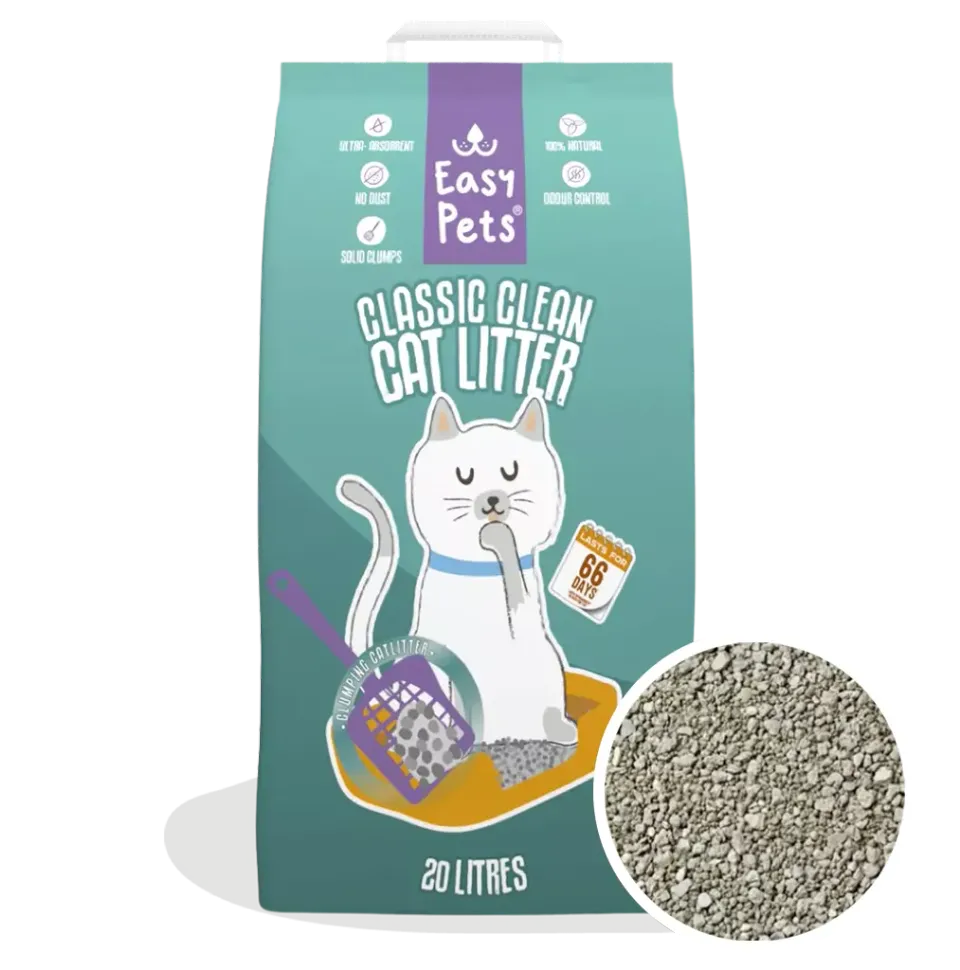 EASYPETS Classic 5in1 kattenbakvulling grof grijs 20 liter