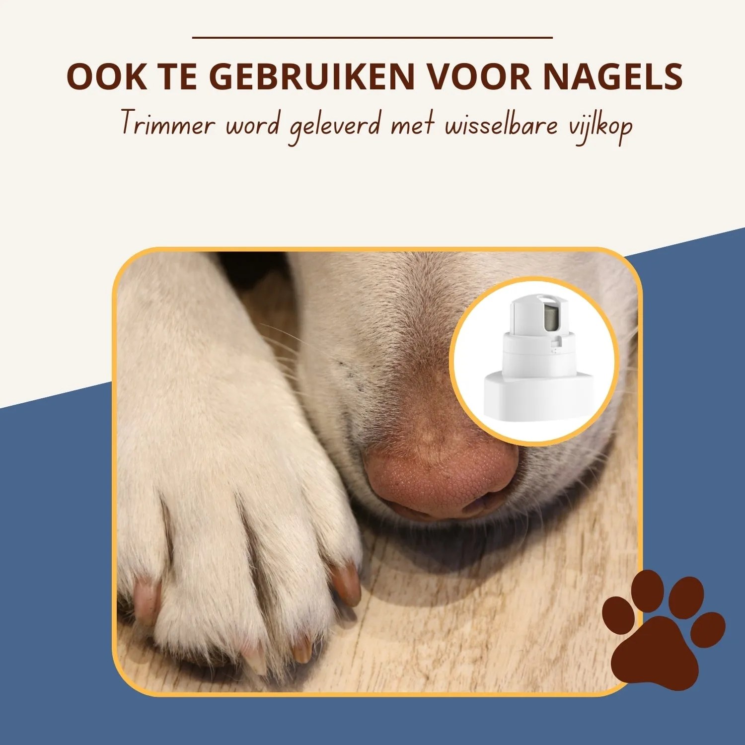 Oneisall 4-in-1 stille dierentondeuse wit