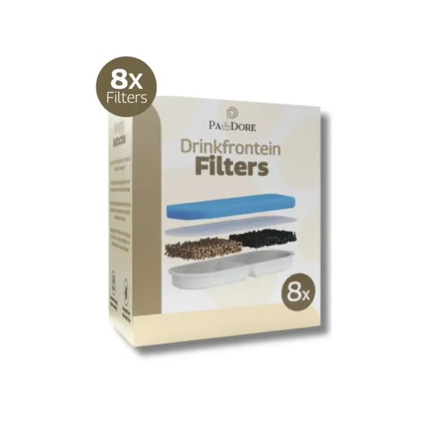 Pawdore Premium filters drinkfontein 8 stuks 4-laags