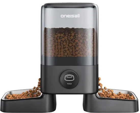 Oneisall PF09 automatische voerbak 5L met 2 rvs bakken