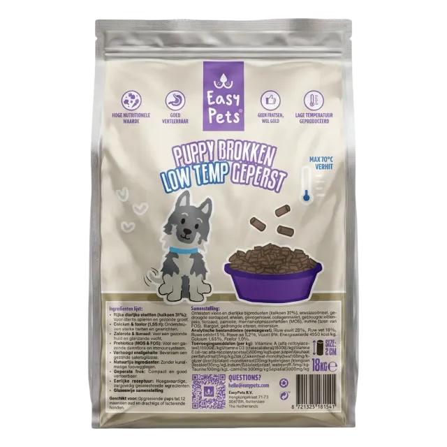 Easypets Low Temp Geperste Puppybrokken 2 kg kalkoen