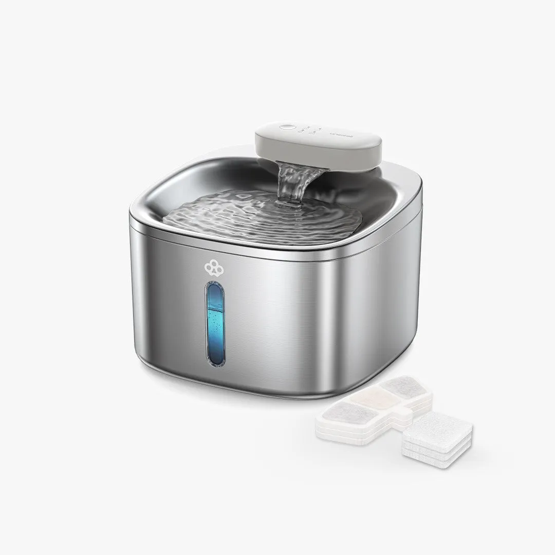 Oneisall 3,5L draadloze drinkfontein duo set RVS