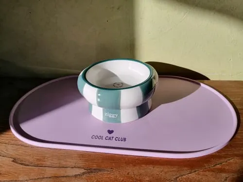 Ziggy Cool Cat Club voermat kat roze klein siliconen antislip