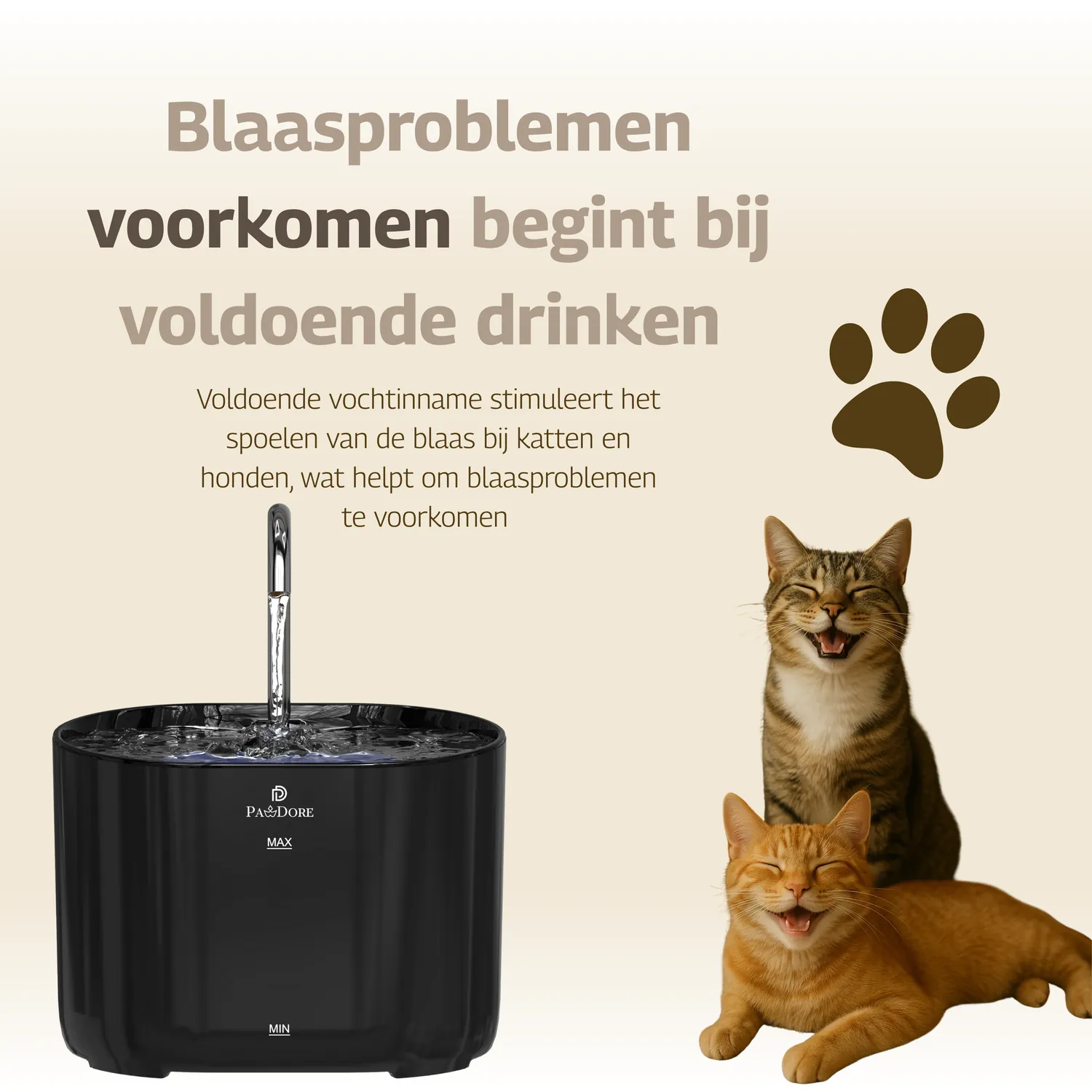 Pawdore Drinkfontein Premium drinkfontein 2,2 liter filter