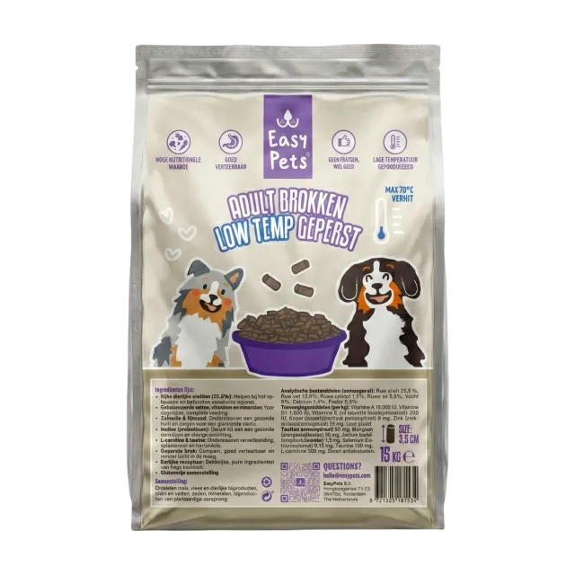 EasyPets Low Temp Geperst Adult hondenbrokken 2 kg