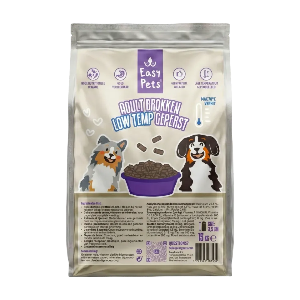 EasyPets Low Temp Geperst Adult hondenbrokken 2 kg