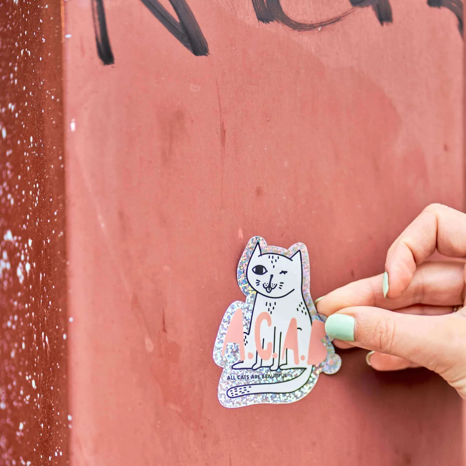 STRAYZ sticker All Cats Are Beautiful glitter kat