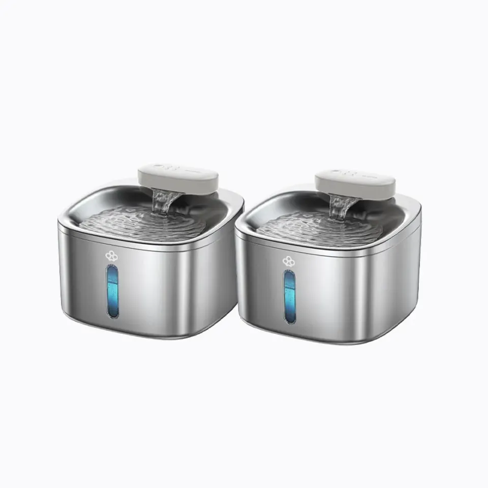 Oneisall 3,5L draadloze drinkfontein duo set RVS