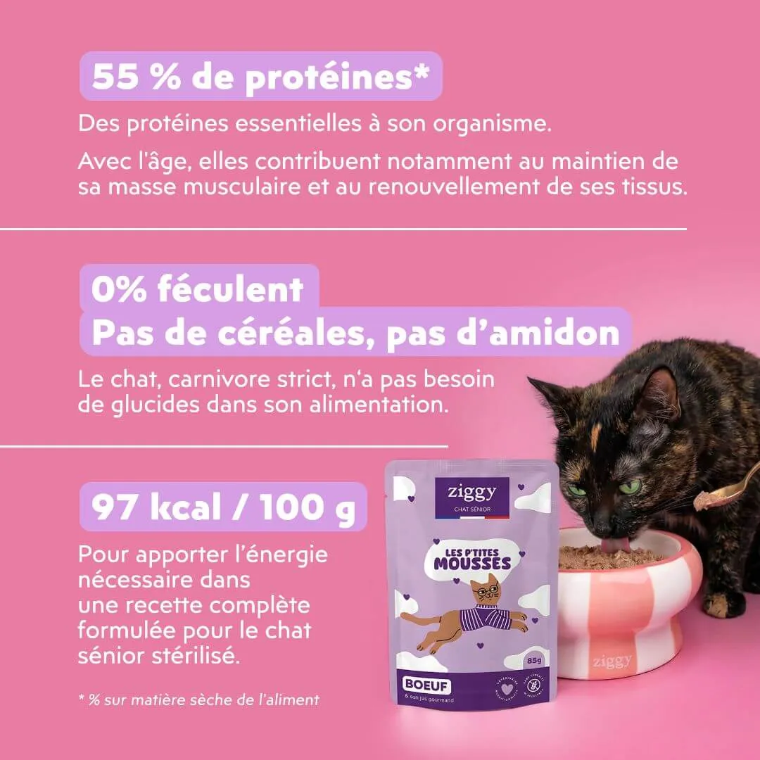 Ziggy Senior mousse rund kattenvoer 12 x 85 g graanvrij