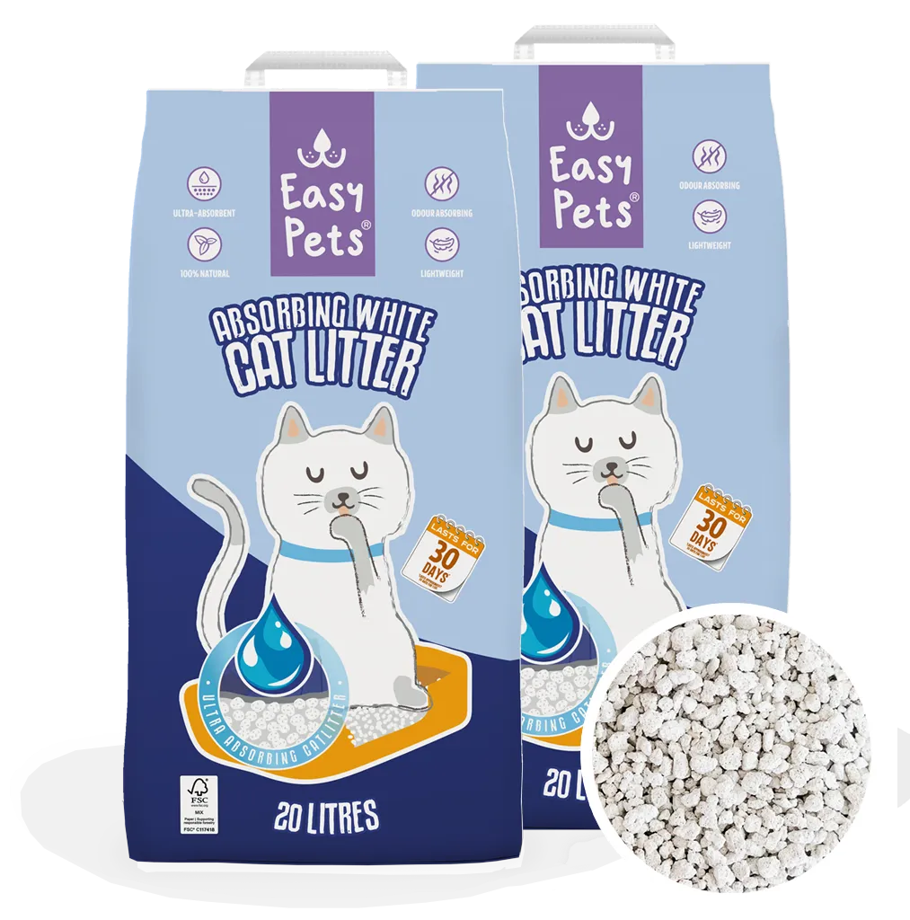EASYPETS Absorberend Wit kattenbakvulling 20L calcium