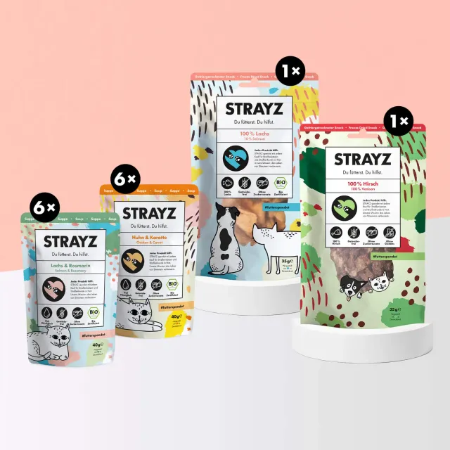 STRAYZ kattensnack proefpakket bio graanvrij