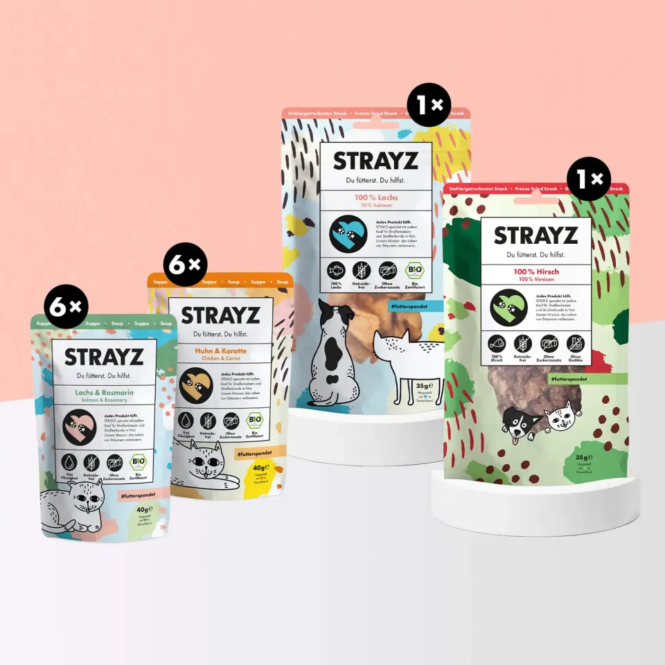 STRAYZ kattensnack proefpakket bio graanvrij