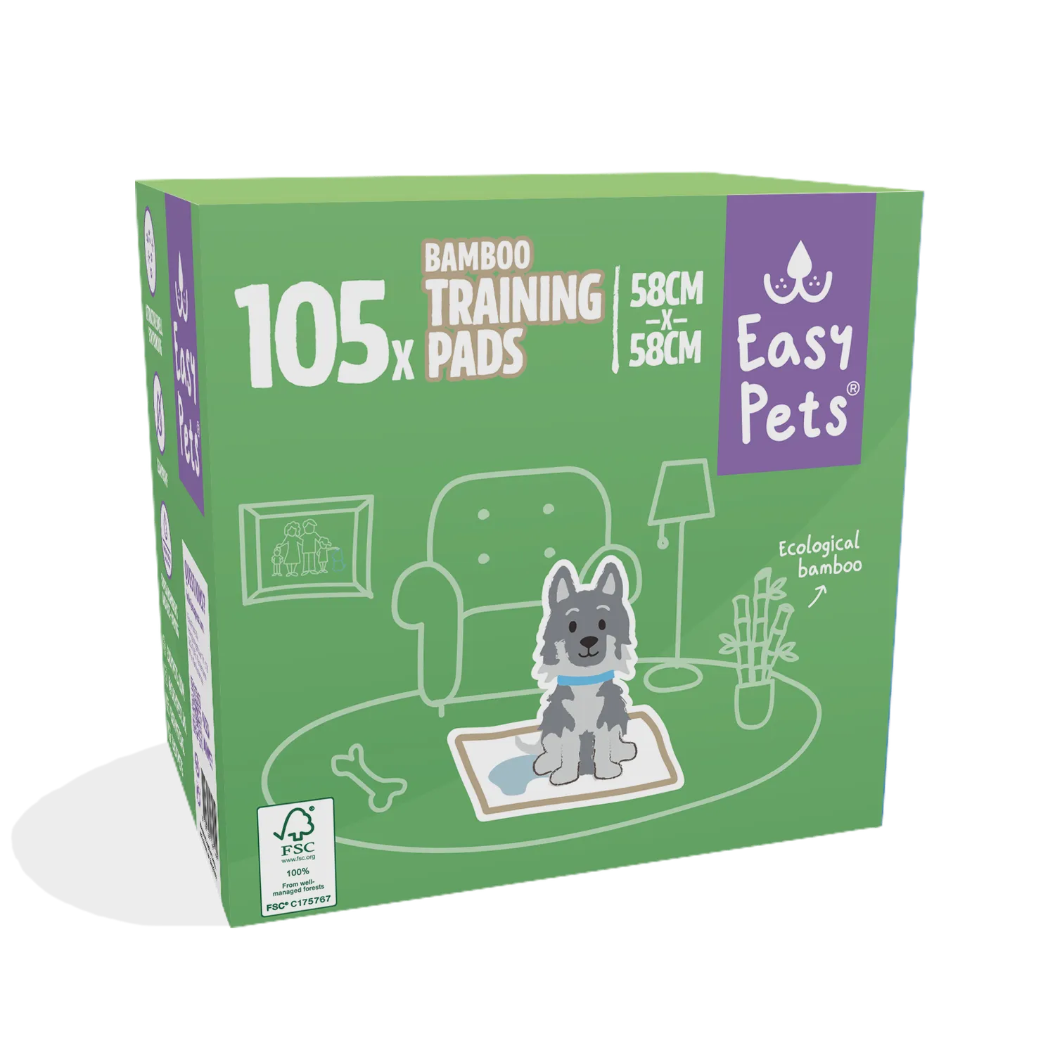 EASYPETS Puppy Training Pads Bamboo plasmatje 105 stuks absorberend