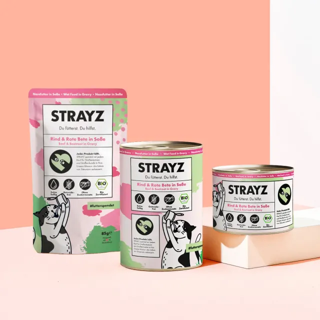 STRAYZ Rind & Rote Bete in Soße natvoer kat 200g graanvrij