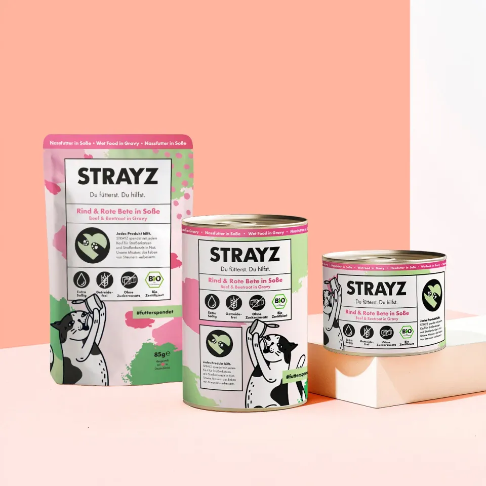 STRAYZ Rind & Rote Bete in Soße natvoer kat 200g graanvrij