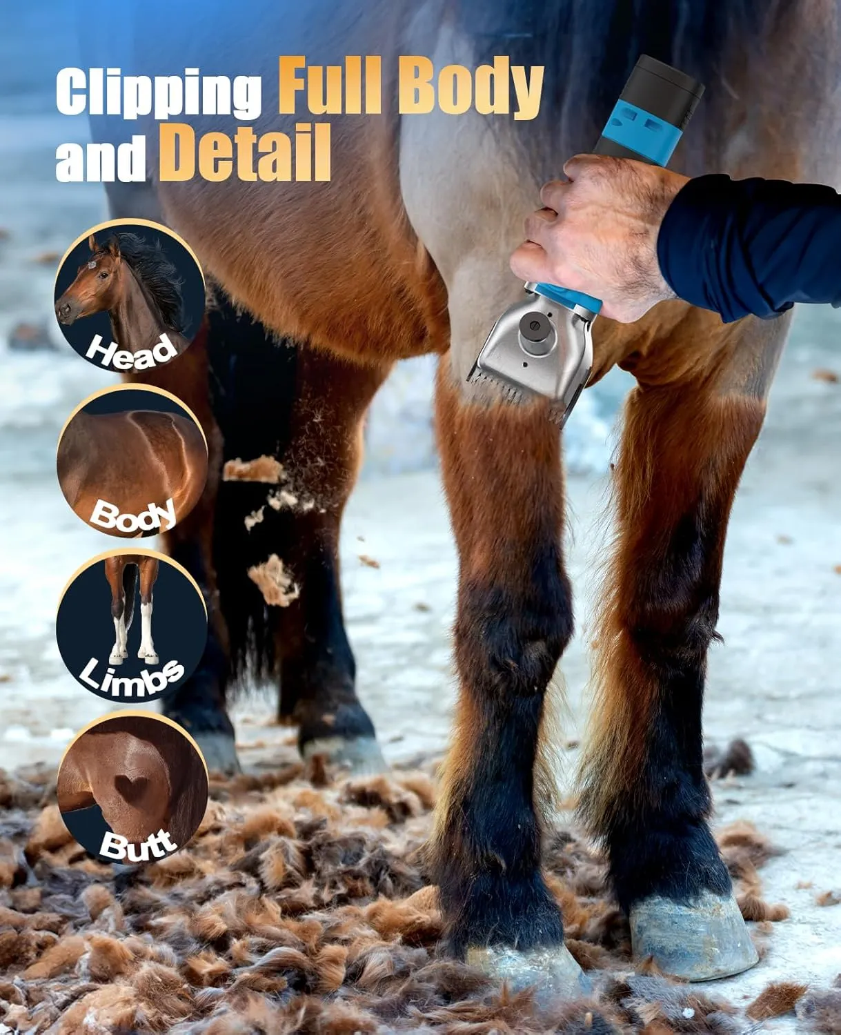 Oneisall 2601 Paardenscheermachine Draadloos Set