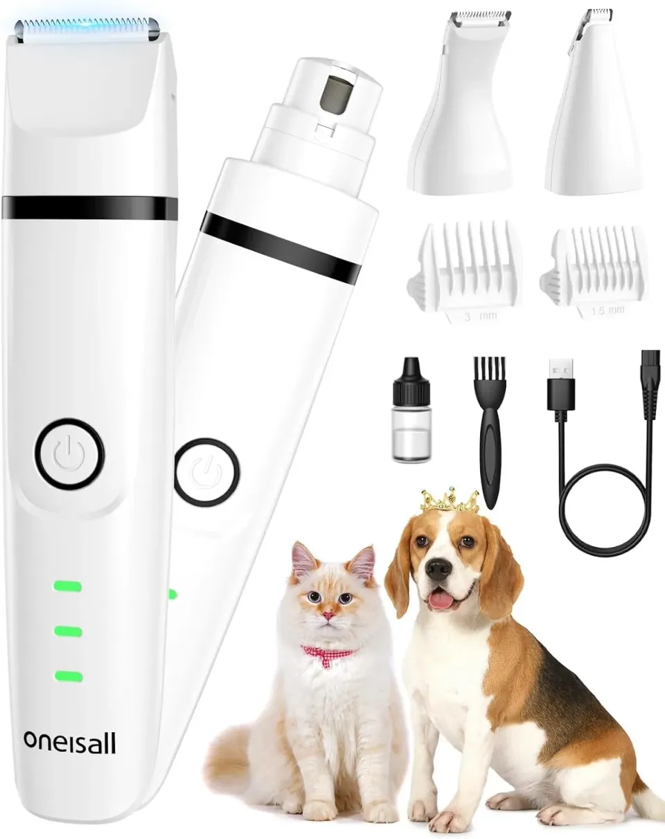 Oneisall 4-in-1 stille dierentondeuse wit