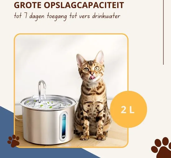 Oneisall PWF-001 drinkfontein kat 2 liter rvs met 3 filters