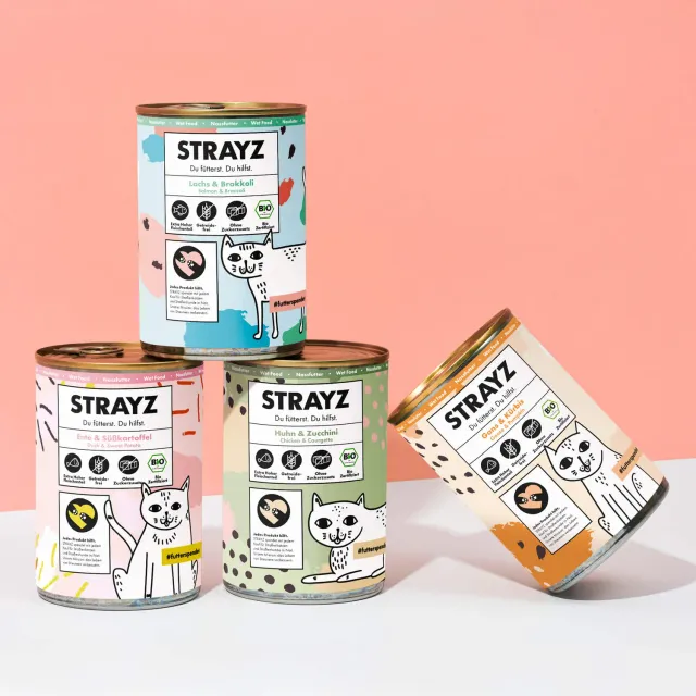 STRAYZ natvoer proefpakket kat 400g blik graanvrij