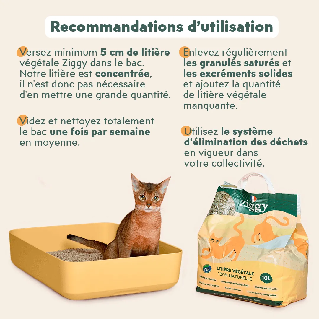 Ziggy plantaardige kattenbakvulling 10L niet-klontvormend