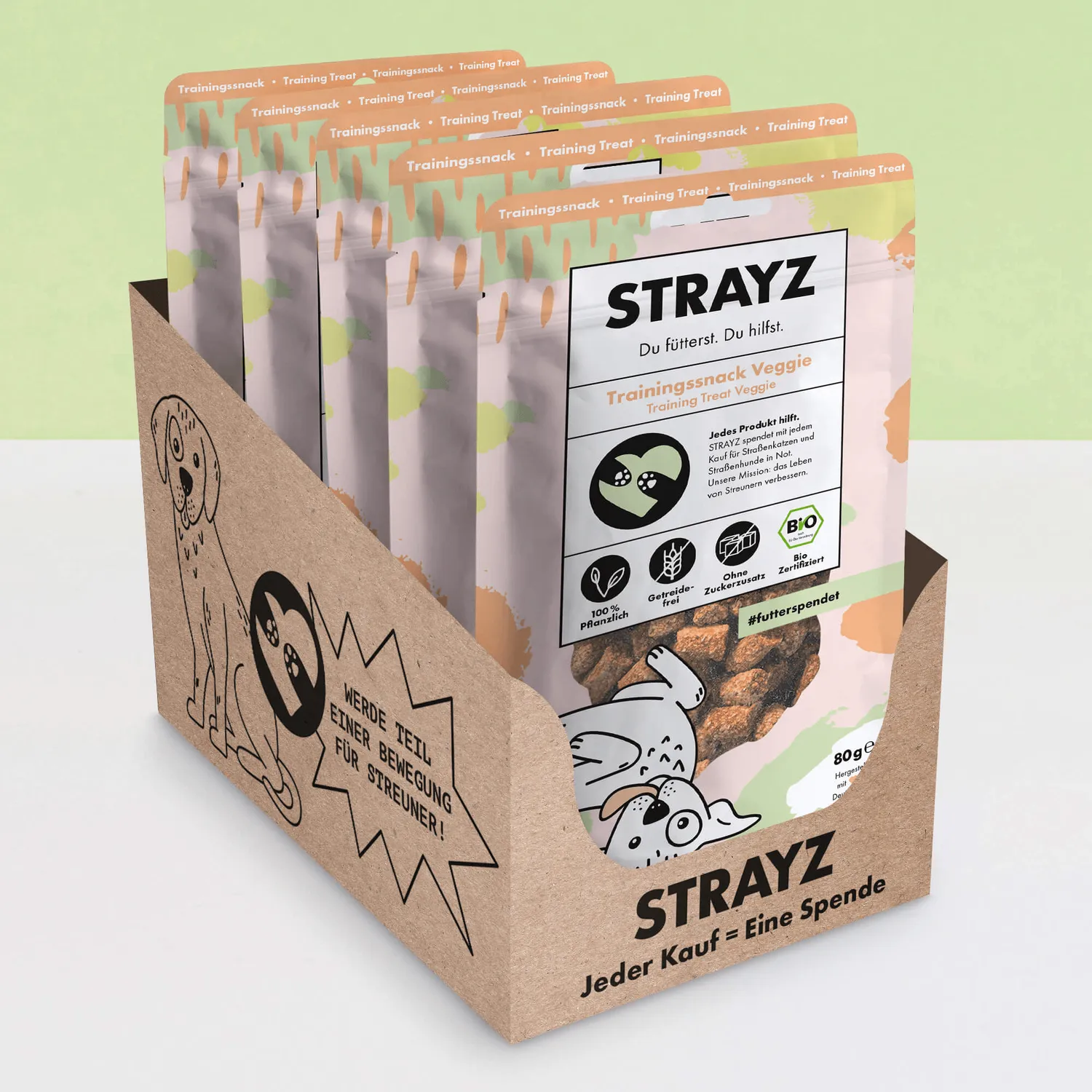 STRAYZ vegan hondensnacks 80g groente fruit graanvrij
