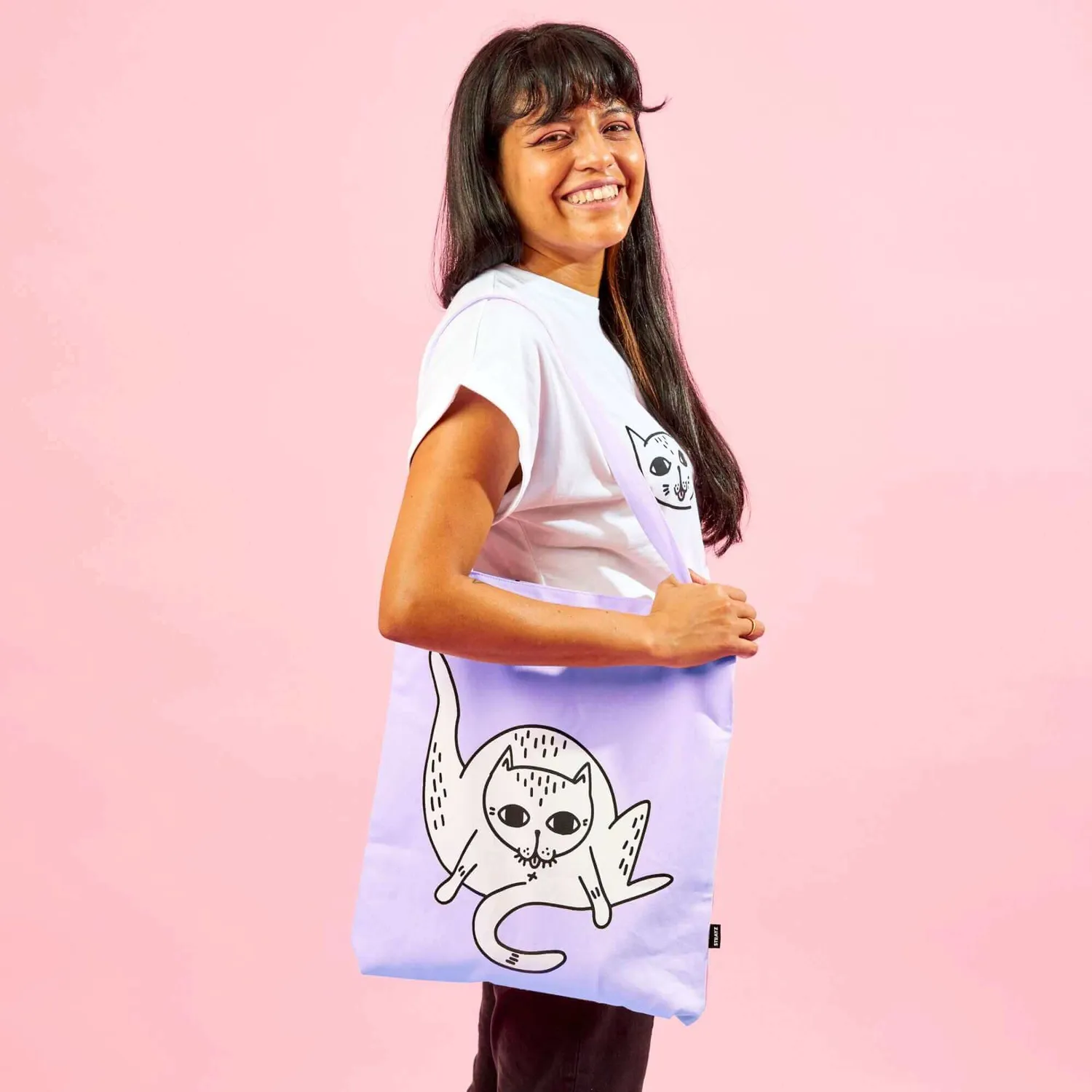 STRAYZ Miez shopper tas lila katoen